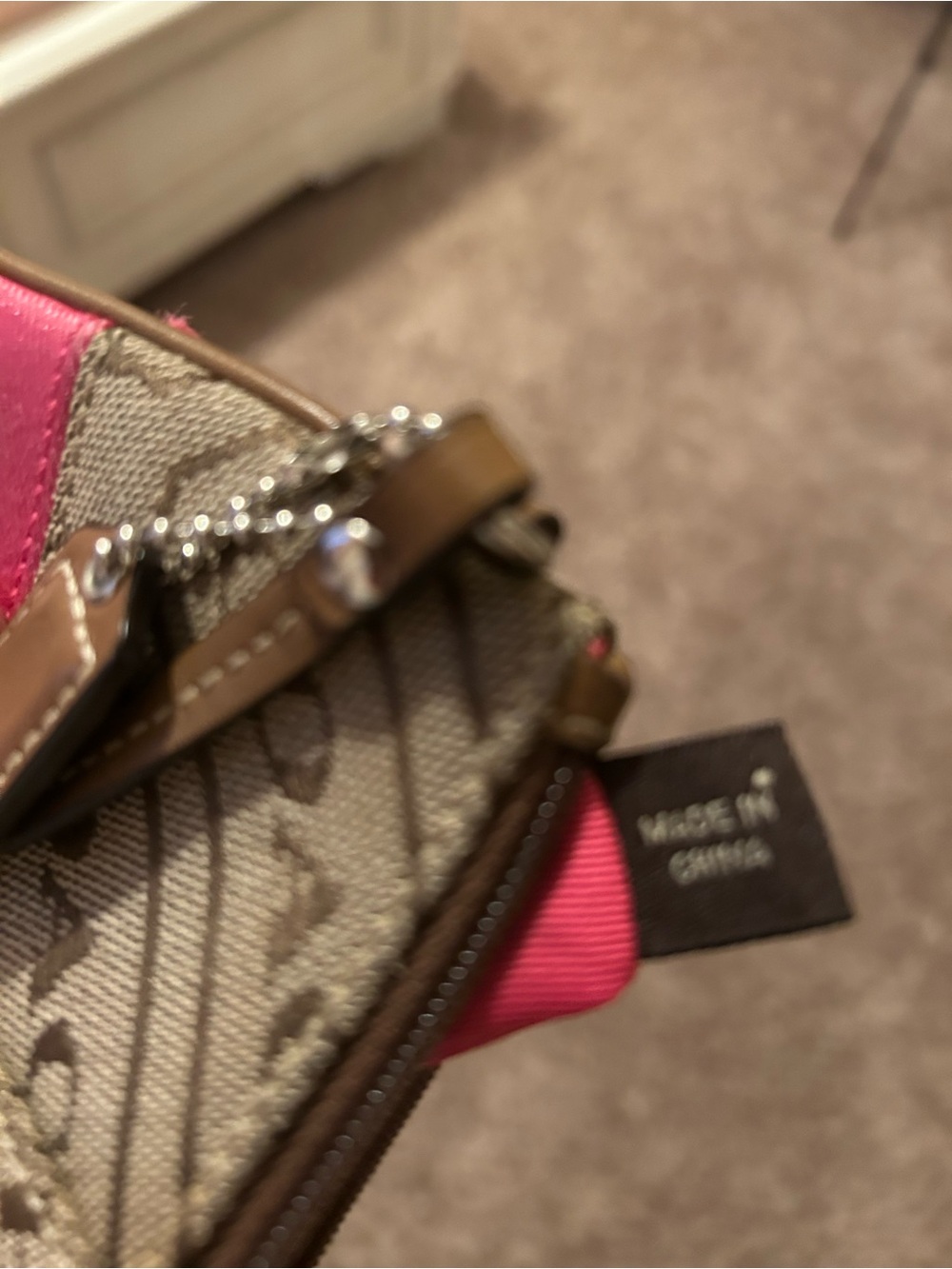 Coach Signature Stripe Wristlet - Picture 4 of 7